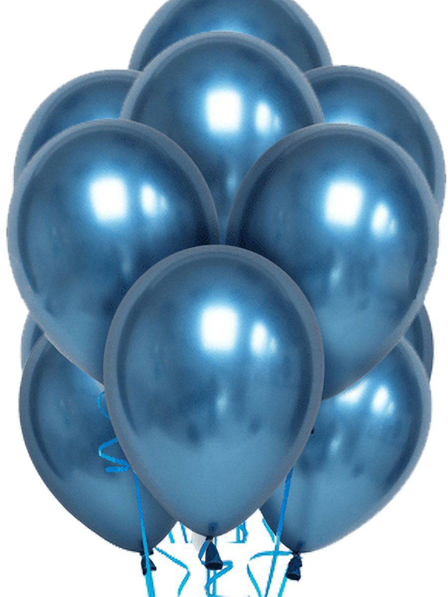 Латексный шар ХРОМ синий